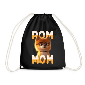 Pom Mom Zwergspitz Mommy Spitz Mama Muttertag Mom - Turnbeutel - Schwarz - Vorne