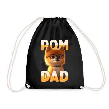 Pom Dad Zwergspitz Daddy Spitz Papa Vatertag Pom - Turnbeutel - Schwarz - Vorne