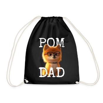 Pom Dad Zwergspitz Daddy Spitz Papa Vatertag Pom - Turnbeutel - Schwarz - Vorne