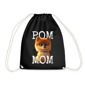 Pom Mom Zwergspitz Mommy Spitz Mama Muttertag Mom - Turnbeutel - Schwarz - Vorne