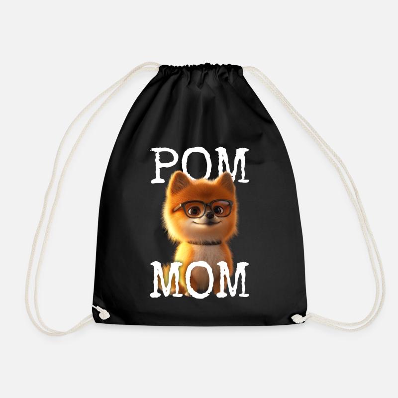 Pom Mom Zwergspitz Mommy Spitz Mama Muttertag Mom - Turnbeutel - Schwarz