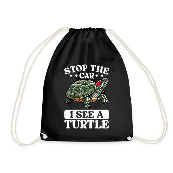 Tortue Tortue à oreilles rouges - Sac de sport léger - noir - Devant