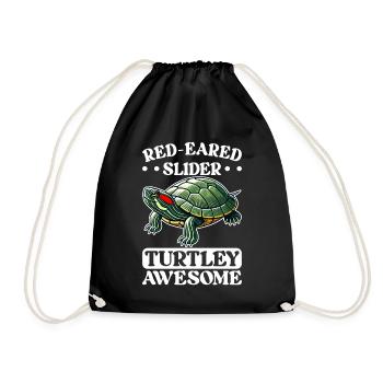 Tortue Tortue à oreilles rouges - Sac de sport léger - noir - Devant