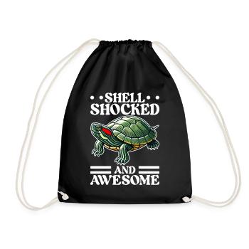 Turtle Red-eared Turtle - Drawstring Bag - black - Front