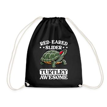 Tortue Tortue à oreilles rouges - Sac de sport léger - noir - Devant