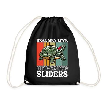 Turtle Red-eared Turtle - Drawstring Bag - black - Front