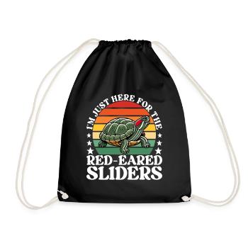 Turtle Red-eared Turtle - Drawstring Bag - black - Front