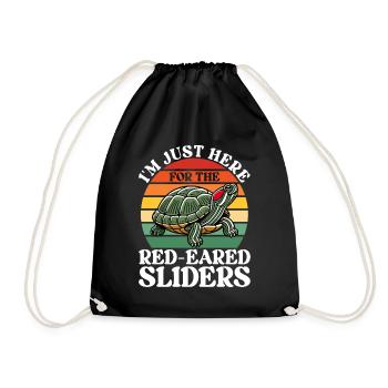 Turtle Red-eared Turtle - Drawstring Bag - black - Front