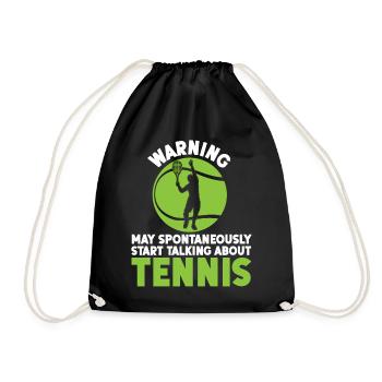 Avertissement de raquette de joueur de tennis drôle - Sac de sport léger - noir - Devant