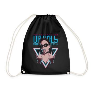 Provocative and expressive – rebellious fashion - Drawstring Bag - black - Front