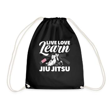 Live Love Learn Jiu Jitsu - Drawstring Bag - black - Front