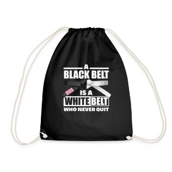A black belt is a white belt of the - Drawstring Bag - black - Front
