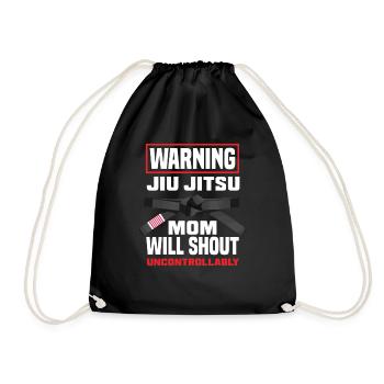 Warning Jiu Jitsu Mom Gets Uncontrolled - Drawstring Bag - black - Front