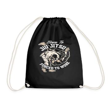 Born For Jiu Jitsu Forced To Work - Drawstring Bag - black - Front