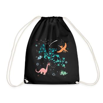 ANTON - Beau prénom de garçon avec dinosaure - Sac de sport léger - noir - Devant