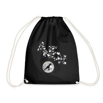 ANTON - Beautiful boy name with dinosaur - Drawstring Bag - black - Front