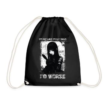 Not Like Other Girls Dark Anime Girl Goth Bunny - Drawstring Bag - black - Front