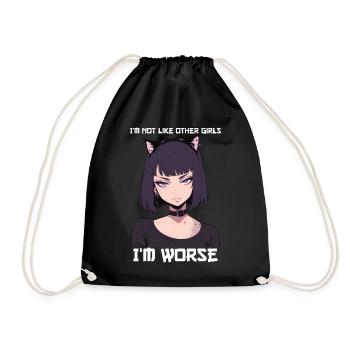 Pas comme les autres filles Goth Anime Girl Edgy Grunge - Sac de sport léger - noir - Devant