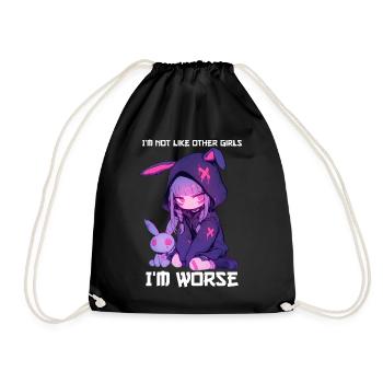 Not Like Other Girls Goth Bunny Gothic Grunge - Turnbeutel - Schwarz - Vorne