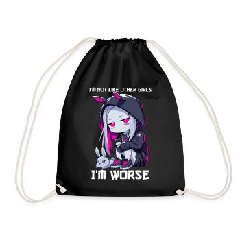 Pas comme les autres filles Goth Bunny Kawaii Edgy Grunge - Sac de sport léger - noir - Devant