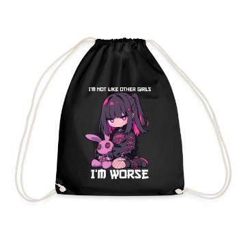 Not Like Other Girls Kawaii Goth Bunny Geschenk - Turnbeutel - Schwarz - Vorne