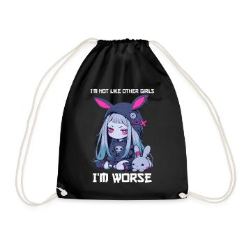 Not Like Other Girls Kawaii Goth Bunny Gothic - Drawstring Bag - black - Front
