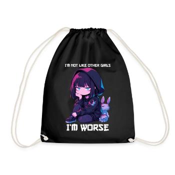 Pas comme les autres filles Anime Fille Kawaii Edgy Goth - Sac de sport léger - noir - Devant