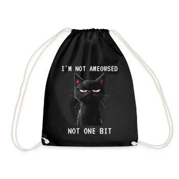 I'm Not Ameowsed Lustige Katze Pixelart Pixel - Turnbeutel - Schwarz - Vorne