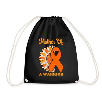 leukemia awareness blood cancer fight - Drawstring Bag - black - Front