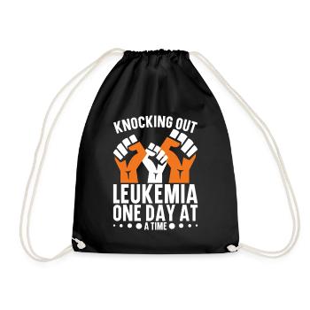 leukemia awareness blood cancer fight - Drawstring Bag - black - Front