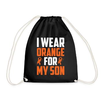 leukemia awareness blood cancer fight - Drawstring Bag - black - Front
