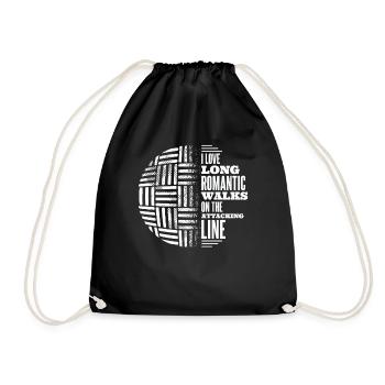 Love Long Romantic Walks On Attacking Line Team - Drawstring Bag - black - Front