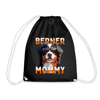 Bernese Mountain Dog Mom Mom Mother's Day Bernese Mommy - Drawstring Bag - black - Front