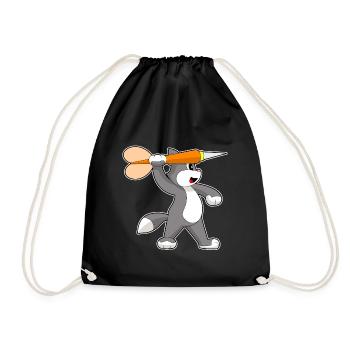 Katze Dart Dartpfeil - Turnbeutel - Schwarz - Vorne