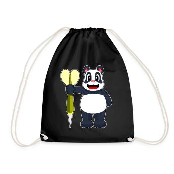 Panda Dart Dartpfeil - Drawstring Bag - black - Front