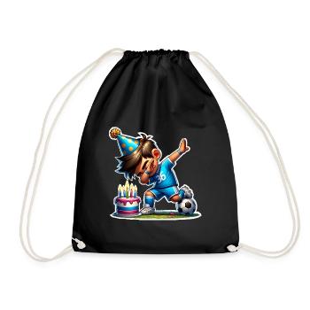 Football Dabbing Birthday Kids - Drawstring Bag - black - Front