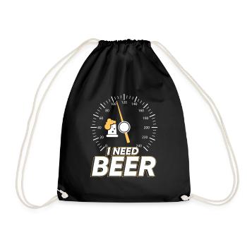 I need beer - Turnbeutel - Schwarz - Vorne
