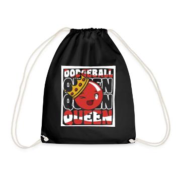 Völkerball Queen Team Spiel Prisonball Spieler - Turnbeutel - Schwarz - Vorne