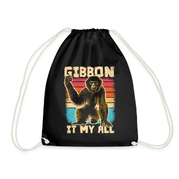 Gibbon - Drôle de dicton - Sac de sport léger - noir - Devant
