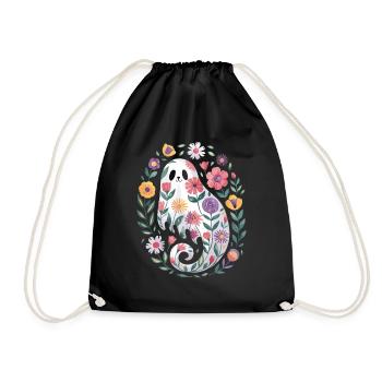 fleur Déco florale Halloween - Sac de sport léger - noir - Devant