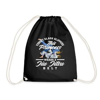 This Princess Wears A Jiu Jitsu Belt - Drawstring Bag - black - Front