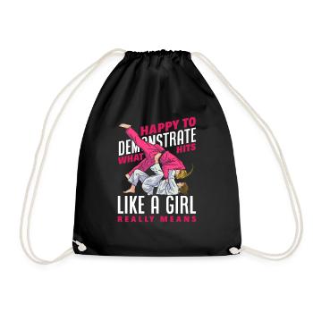 Heureux de démontrer ce qui frappe vraiment une fille - Sac de sport léger - noir - Devant
