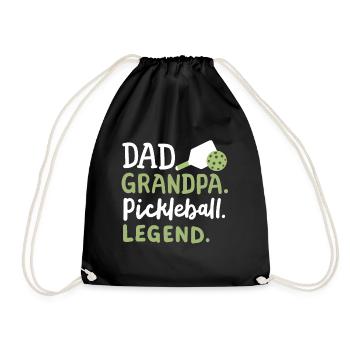 Pickleball-Spieler Papa Opa - Turnbeutel - Schwarz - Vorne
