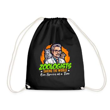 Zoologists Saving the World One Animal Scientist - Drawstring Bag - black - Front