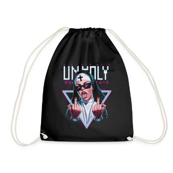 Provocative and expressive – rebellious fashion - Drawstring Bag - black - Front