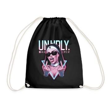 Provocative and expressive – rebellious fashion - Drawstring Bag - black - Front