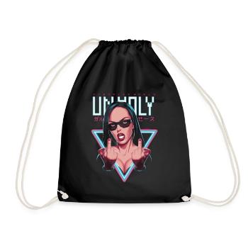 Provocative and expressive – rebellious fashion - Drawstring Bag - black - Front
