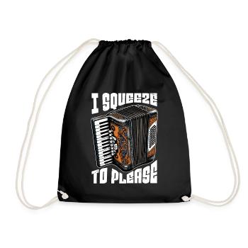 Accordion I Squeeze To Please Musical Instrument - Drawstring Bag - black - Front