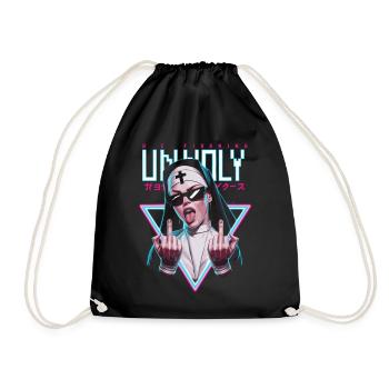 Provocative and expressive – rebellious fashion - Drawstring Bag - black - Front