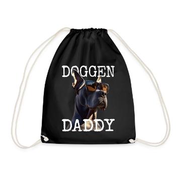 Deutsche Dogge Dad Hund Papa Vatertag Doggen Daddy - Turnbeutel - Schwarz - Vorne